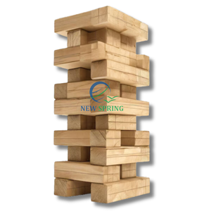 Blocs à empiler en bois unisexe, jouets éducatifs non toxiques et sécuritaires pour 2-4 et 5-7 ans - Product Image 5