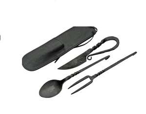 Handle 304 Stainless Steel Salad Server New Metal Cutlery Set for Kitchenware New Medieval Spoon and Fork in New Style - Product Image 1