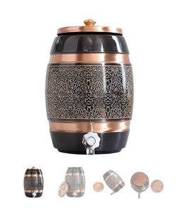 2025 Top Vente Cuivre Barel Matka Intemporel Traditionnel Pureté Titulaire Réutilisable Étanche Écologique Sans BPA Passe Au Lave-Vaisselle - Product Image 6