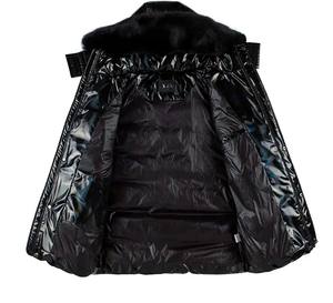 Chaqueta acolchada de invierno para hombre con logotipo personalizado OEM Abrigo acolchado de burbujas brillantes con cierre de cremallera bombardero de invierno informal a prueba de viento - Product Image 2