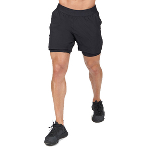 กางเกงขาสั้นผ้าย้อมสีพื้นสำหรับผู้ชายกางเกงขาสั้นรัดกล้ามเนื้อสำหรับวิ่งยิมมีหลายขนาด - Product Image 5