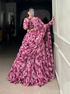 Tabby Silk With Hotfix Printed Lehenga Choli Collection Full <b>Catalog</b> available at wholesale rate, <b>designer</b> lehenga choli. - Product Image 3