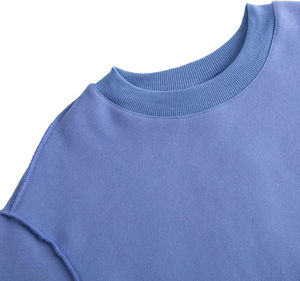 Sudadera de manga larga con cuello redondo de lana pesada de la mejor calidad, sudadera con puños acanalados, Top corto holgado cálido para invierno, sudadera recortada para mujer - Product Image 6