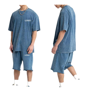 Vente de gros Ensemble short et t-shirt unisexe style décontracté pour homme Ensemble deux pièces tendance streetwear avec logo personnalisé - Product Image 5