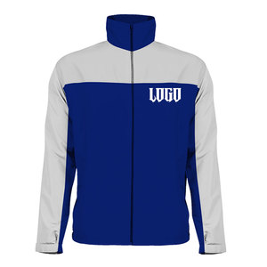 Chaqueta cortavientos Softshell larga para hombre con capucha Parches personalizables de estilo de cremallera de moda - Product Image 1