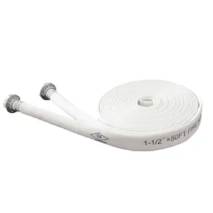  Système de protection contre l'incendie Système de gicleurs d'incendie FM UL raccords de tuyauterie blanc Polyester revêtement en pvc tuyau d'incendie