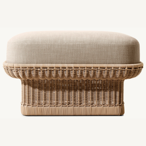 Muebles de sofá de sala de estar de estilo moderno, Banco de exterior con acentos de tejido de ratán impermeables y fuertes - Product Image 4