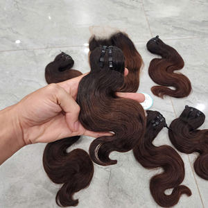 Paquete de ondas de cuerpo marrón y encaje 100% pelo vietnamita crudo pelucas de Vietnam para mujeres - Product Image 3