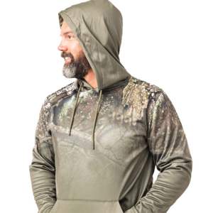 Realtree Men Strike Performance Sweat à capuche en polaire verte Couche haute performance durable avec accents APX et ajustement personnalisable - Product Image 3