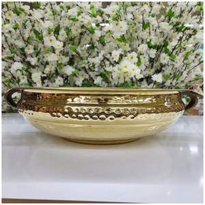 Urli de latón exclusivo y de calidad superior para decoración de bodas y hoteles Cuenco de flores de color dorado superventas Urli - Product Image 3