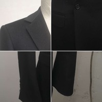 Costume Homme Noir Croisé à Boutons Bas, Revers Pointus, Poches à Rabat, pour Affaires et Soirées Formelles, Sur Mesure (MTM)