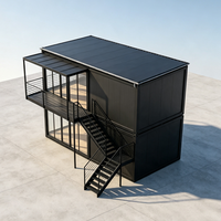 Maison préfabriquée modulaire à deux étages à faible coût, chambre et salon, résistante à la rouille et au vent, installation rapide, Chine