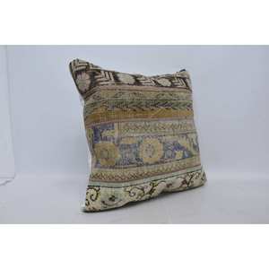 Cojín de estilo Kantha bohemio Beige, almohada de lana de 28x28 pulgadas, ropa de cama decorativa tejida con patrón Vintage para sofá, uso de 18x18 pulgadas - Product Image 3