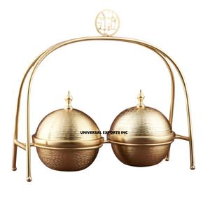 Cuenco de chocolate de acero con acabado dorado mate, cuenco dulce hecho a mano con diseño árabe, cuenco de chocolate nuevo clásico y elegante - Product Image 1