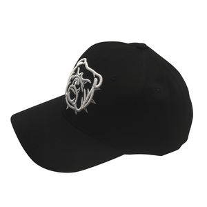 قبعات بيسبول سوداء ذات نمط تنبيه شرس مع تصميم كلب غاضب مطبوع باللون الأبيض متوفر الآن - Product Image 6