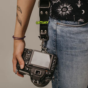 Vintage Buffalo Leather Adjustable <b>Camera</b> <b>Harness</b> - Perfect for Dslr, Crossbody Support, Reinforced Straps, Secure Clips - Product Image 3