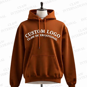 Sudaderas con capucha de lana de invierno de poliéster y algodón 100% para hombre, sudaderas con capucha térmicas de patrón sólido con capucha personalizada - Product Image 1