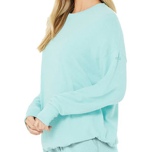 Sudaderas de entrenamiento de manga larga de algodón de alta calidad para mujer, sudadera de talla grande con logotipo personalizado, nuevo diseño - Product Image 5