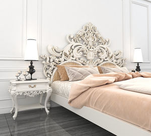 Muebles de estilo francés de lujo, muebles de dormitorio clásicos, madera antigua dorada, técnica de hoja, artesanal - Product Image 5