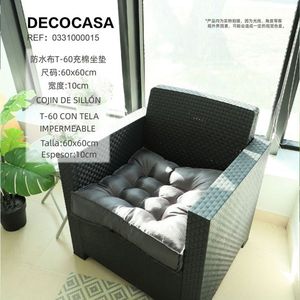 Solid Color T-60 Fiber-Filled Box Seat Cushion <b>Waterproof</b> Outdoor <b>Pillows</b> & Cushions - Product Image 2
