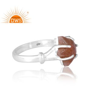 Anillo de piedras preciosas de piedra solar natural de Plata de Ley 925 más vendido, fabricante de joyería personalizada - Product Image 4