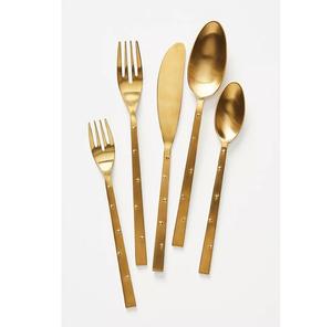 Juego de cubiertos de acero inoxidable, cubiertos de lujo de color dorado para comidas en casa, restaurantes, hoteles, catering y eventos de bodas - Product Image 1