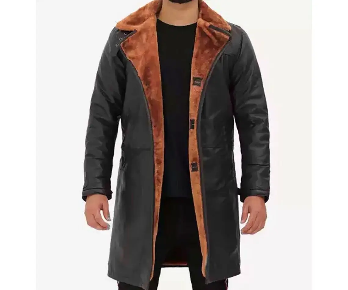 B3 jaqueta de couro bomber aviador voador casaco longo marrom pele sintética e preto jaqueta de couro de carneiro real feita à mão