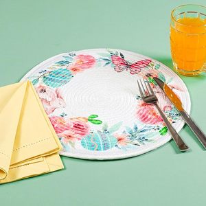 High Quality Rabbit Butterfly Embroidery <b>Beaded</b> <b>Placemat</b> Top Tabletop Kitchen Home Decor Very Low Price - Product Image 3