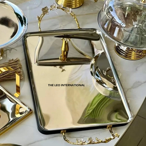 Hot Sales Innovation Desk Shelf Accessory Metal Tray Decorative Custom Trays Butterfly Design Handles Creative Storage Trays - Product Image 2