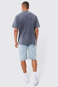 Camiseta personalizada para hombre con lavado ácido 100% algodón de gran tamaño de talla grande con estampado gráfico Logo Vintage camiseta para hombres hecha en Pakistán - Product Image 2