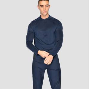 Chemise sport à manches longues à fermeture éclair Quick Dry 1/4 pour hommes, pour la course à pied, la musculation, la gym et le fitness - Product Image 1