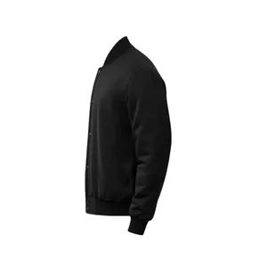 Veste universitaire noire unie, design minimaliste en mélange de laine - Product Image 2