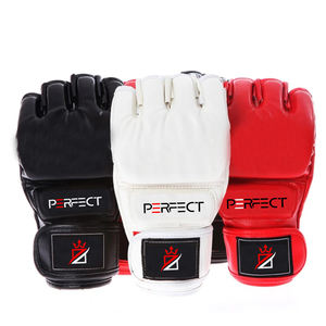 Calidad Premium medio dedo cuero boxeo MMA guantes Fitness entrenamiento Kickboxing nuevo venta al por mayor precio de venta caliente medio dedo - Product Image 3