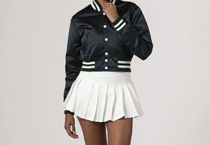 Veste universitaire pour femmes brodée pour les Bulls de Chicago, veste avec col montant et fermeture éclair, service OEM - Product Image 3