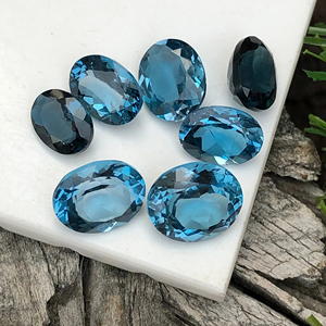 100% Natural London <b>Blue</b> semi-precious <b>Topaz</b> Oval Loose Indicolite <b>Topaz</b> Brilliant Cut Gemstone For Earrings <b>Necklace</b> Pendant - Product Image 1
