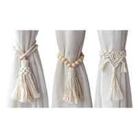 Attache-rideau en macramé en forme de feuille, décoration bohème minimaliste, en coton fait main, taille personnalisable, logo, attaches de fenêtre modernes, décoration unique