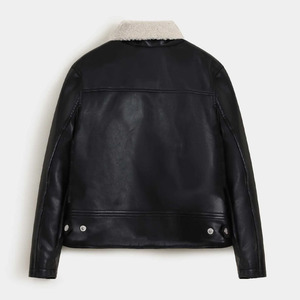 Meilleur prix Veste coupe-vent imperméable en cuir véritable de qualité supérieure pour homme avec logo personnalisé, teinte unie pour l'hiver, toutes tailles disponibles - Product Image 6