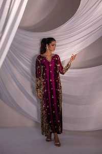 Robe de mariée indienne pakistanaise élégante et moderne en dentelle brodée, nouvelle tenue de soirée, costume Shalwar Qameez violet - Product Image 5