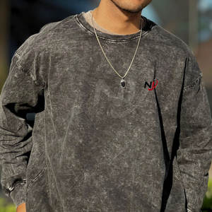 Color sólido Lavado ácido Sudadera Ropa de invierno 100% Algodón Estilo casual Ropa de moda - Product Image 4