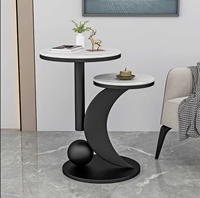 Table basse moderne de haute qualité, table d'appoint luxueuse, cadre en fer, plateau en marbre, meubles de salon écologiques pour un nouveau cadeau de maison