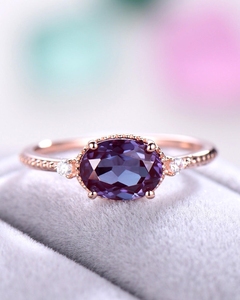 Changement de couleur Alexandrite Gemstone Luxury New Design Solid Gold Fine Jewelry Rings avec Real Diamonds Ring - Product Image 2