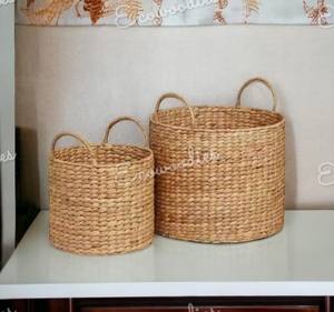 Cestas de almacenamiento de mimbre hechas a mano de diseño único Cesta de mimbre natural Tamaños personalizables con asas Cesta de almacenamiento - Product Image 5