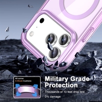 Étui robuste transparent magnétique sans fil Honatop en PC TPU pour 18 17 16 15 Pro Max, coque antichoc en PET avec protection d'écran