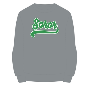 Steel <b>Grey</b> 08 Soror Crewneck <b>Sweatshirt</b> Greek Sorority Womens Pink & Green College Sisterhood Stylish Casual Apparel - Product Image 5