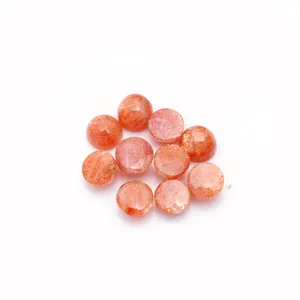 10 pezzi pietra solare naturale 4mm Cabochon rotondo 2.6mm di spessore gemma 3 Cts lotto di vendite di pietre preziose di alta qualità