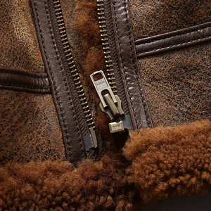 Chaqueta Bomber de Cuero Cálida de Alta Calidad para Hombre, Chaqueta Bomber B3 Clásica de Moda de Primera Calidad, Piel de Oveja Genuina - Product Image 6