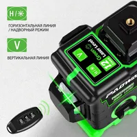 Niveau laser 360 à nivellement automatique, 4x360 avec écran Outil de nivellement et d'alignement de la ligne laser verte
