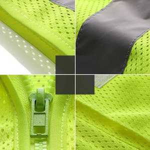 OEM High Visibility <b>Reflective</b> <b>Vest</b> 110GSM Polyester Mesh Safety Jacket With Pockets ANSI Certified Construction Workwear - Product Image 2