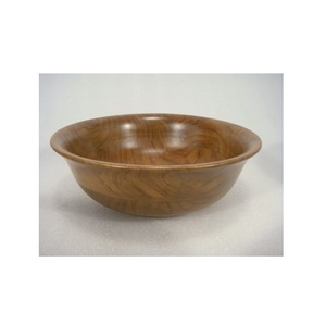 Tazón para servir de forma redondeada de madera de mango Natural de alta calidad de aspecto moderno para sopa de salsa sin verduras, tazón para servir comida de arroz - Product Image 1