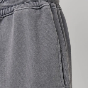 OEM Logo personnalisé fendu bas jambe large ouvert pantalon en tricot surdimensionné hommes 100% coton Vintage lavage à l'acide pantalon de survêtement lourd - Product Image 5